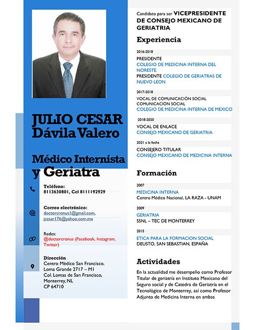 CV Dr. Julio César Dávila Valero